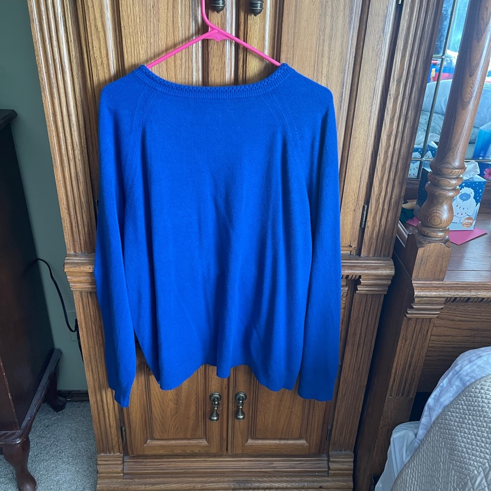 Karen Scott Woman blue cardigan